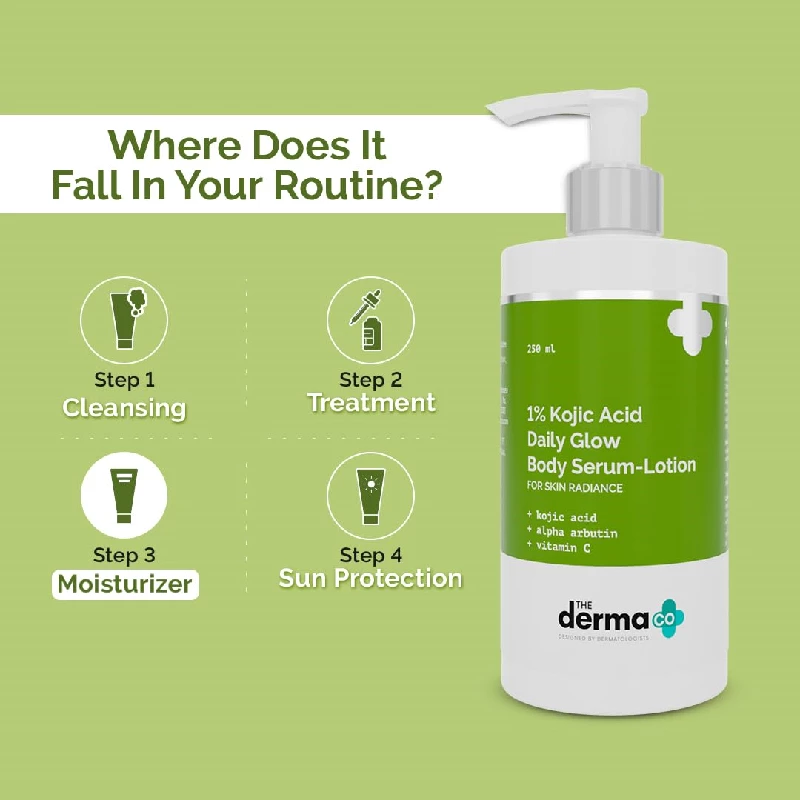 The Derma Co 1percent Kojic Acid Daily Glow Body Serum Lotion For Skin Radiance, 250 ml-5.webp